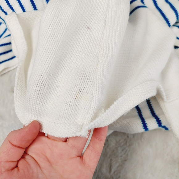 Zara Blue White Stripes Knit Oversized Midi Summer Button Up Dress P1657 - Picture 8 of 11